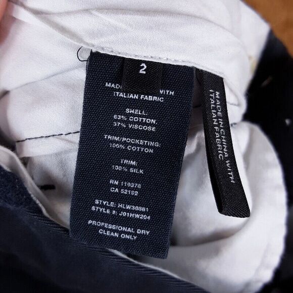 HELMUT LANG Pants Womens Size 2 Black Straight Leg Classic Chino Faded Cotton - Picture 6 of 10